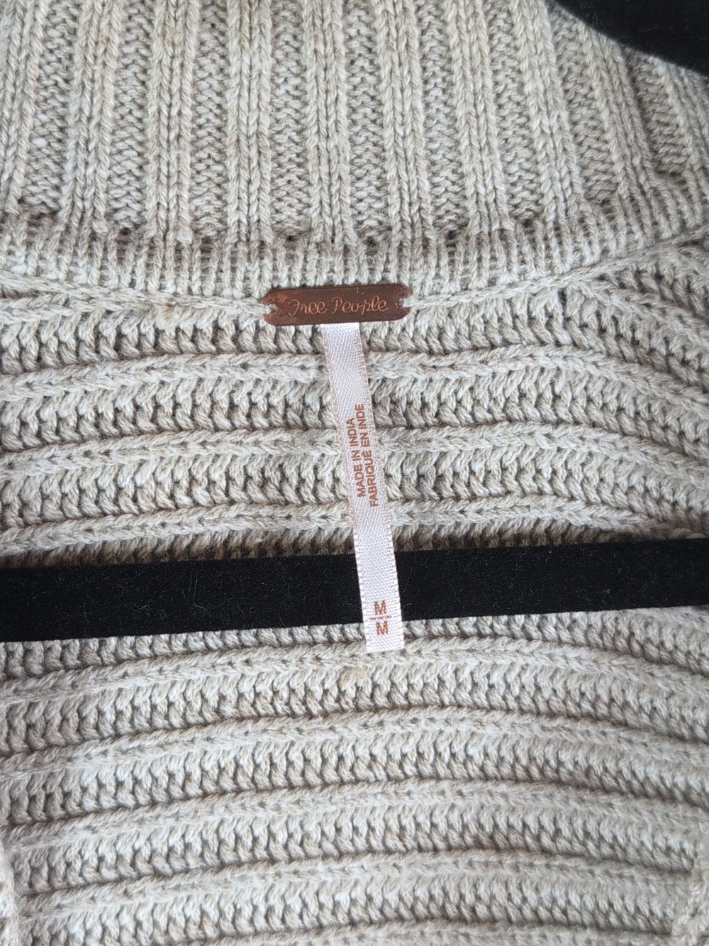 Free People Ivory Ribbed V-Neck Sweater - Picture 3 of 7